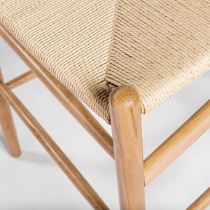 Eurostyle Evelina Counter Stool - Timeless Midcentury Design With Rush Seat And Sturdy Wood Frame For Elegance Natural,Natural Solid Beechwood Frame 08169nat