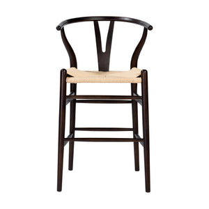 Eurostyle Evelina Counter Stool - Timeless Midcentury Design With Rush Seat And Sturdy Wood Frame For Elegance Walnut,Natural Solid Beechwood Frame 08169wal