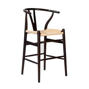 Eurostyle Evelina Counter Stool - Timeless Midcentury Design With Rush Seat And Sturdy Wood Frame For Elegance Walnut,Natural Solid Beechwood Frame 08169wal
