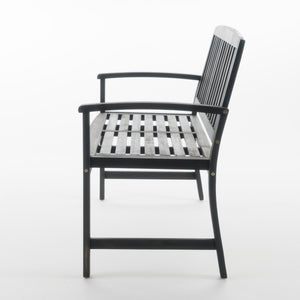 English Elm Christopher Knight Home® - LOJA Bench - Acacia Wood Outdoor Bench with Ergonomic Curved Backrest, Durable Stable Construction DARK GREY 57495.00ACADGY