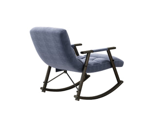 English Elm 42"l Folding Rocking Chair Iron Frame Cushioned High Back Adjustable Footrest Lounge W1669P163322