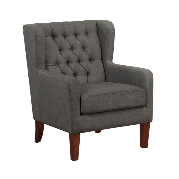 English Elm Classic Wingback Button-tufted Accent Chair Plush Foam Seat Solid Wood Legs Formal Style B011P419469