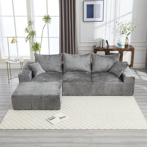 English Elm United We Win L-Shaped Chenille Sofa – Plush Comfort, Spacious Design, No Assembly Required, Modern Style W1568S00123-GIGA