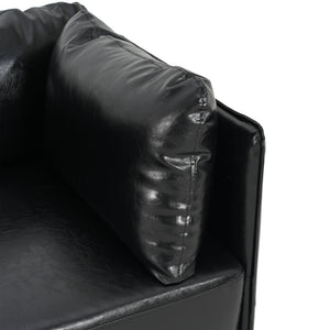 English Elm Christopher Knight Home® - 39" Vintage Black Faux Leather Lounge Chair - Stylish Comfort With Durable Build For Any Space N767P208310K