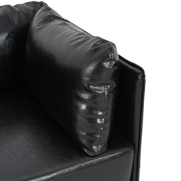 English Elm Christopher Knight Home® - 39" Vintage Black Faux Leather Lounge Chair - Stylish Comfort With Durable Build For Any Space N767P208310K