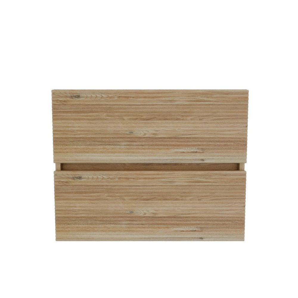 English Elm Grace Oak Grille Floating Bathroom Vanity Wall Mounted Mid-century Modern Storage W1865P352851