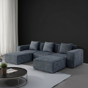 English Elm 118-Inch Modular Sofa Bed - Versatile Cloud Velvet Design For Comfort, Style & Space Saving! W3147S00010