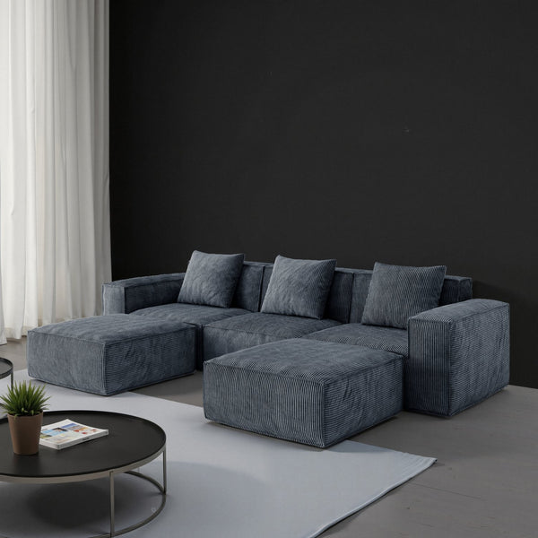 English Elm 118-Inch Modular Sofa Bed - Versatile Cloud Velvet Design For Comfort, Style & Space Saving! W3147S00010