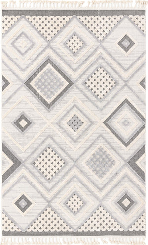 Unique Loom Arlo Hannah Machine Made Geometric Rug Sandy Beige, Gray/Beige/Black 6' 1" x 9' 0"