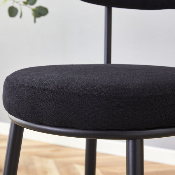 English Elm Fashionable Ergonomic Bar Chairs Set of Two with Breathable Fabric, Curved Back, Cushioned Comfort Black W1151P279689