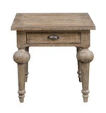 English Elm Wallace & Bay - Wallace & Bay  Ludin Taupe Square End Table