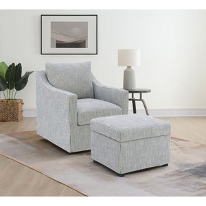 English Elm Merced Swivel Accent Chair Plush Foam Seat Soft Grey Fabric for Living Room B062P451981