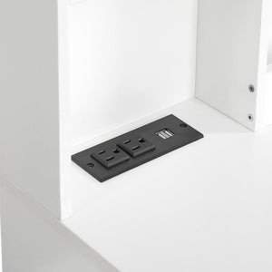 English Elm Modern 3-Column 8-Drawer Dresser White — Sleek Waterproof Finish, Spacious Storage & Durable Build W1785P239197