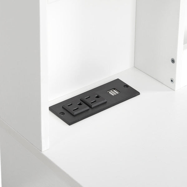 English Elm Modern 3-Column 8-Drawer Dresser White — Sleek Waterproof Finish, Spacious Storage & Durable Build W1785P239197