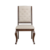 English Elm Set Of 2 Cream Fabric Upholstered Dining Chairs, Barley Java