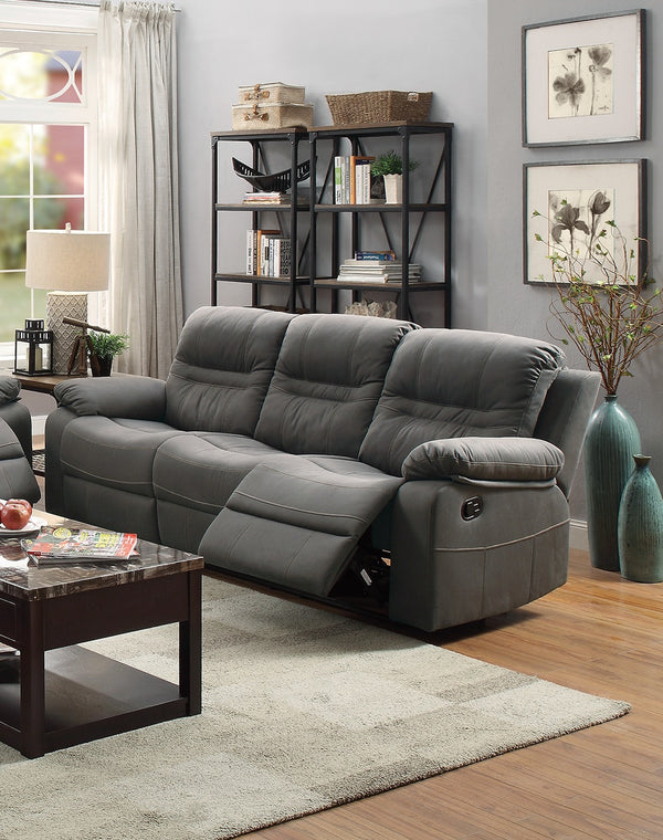 English Elm Contemporary Plush Breathable Leatherette Loveseat with Pillow-Top Arms, Metal Recline and Modern Comfort Slate Blue 83 L x 31 W x 27 H B011P205569