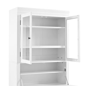 English Elm Topmax Shaker Pantry Cabinet with Drawers Power Outlet and Glass Doors SP000094AAK
