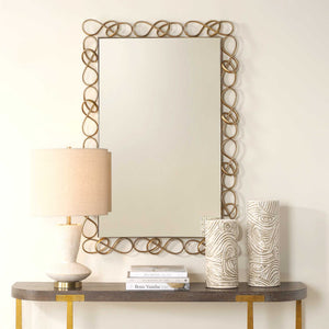 Uttermost Infinity Loop Antique Brass Wall Mirror Elegant Statement for Any Room