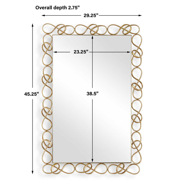 Uttermost Infinity Loop Antique Brass Wall Mirror Elegant Statement for Any Room