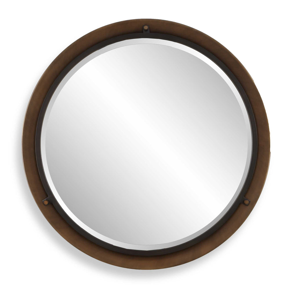 Uttermost Uttermost Porthole Rubbed Bronze Round Wall Mirror with Beveled Glass Focal Point 08287