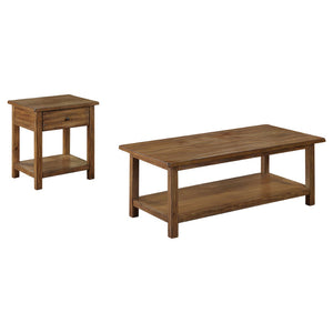 English Elm Castleton Distressed Pine Living Room Set with Open Shelves and Hidden Drawer Storage B062S01638