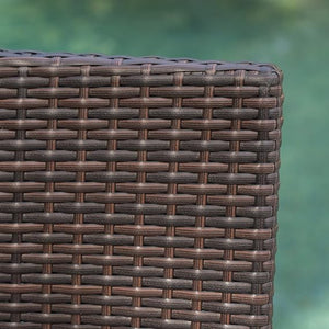 English Elm Outdoor Faux Rattan Folding Barstools Weather Resistant Woven Patio Seating Set N772P427926B