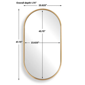 Uttermost Torrado Antique Brass Oval Wall Mirror Stainless Steel Entryway Accent