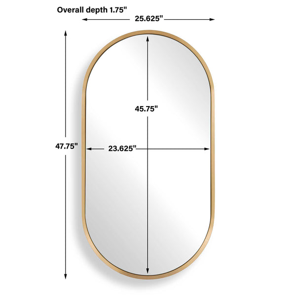 Uttermost Torrado Antique Brass Oval Wall Mirror Stainless Steel Entryway Accent