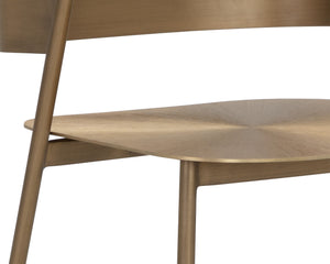 Sunpan Keanu Sleek Modern Barstool with Antique Brass Finish and Unique Starburst Design for Stylish Spaces Antique Gold