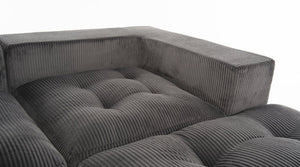 English Elm 101" Modular Cloud Sectional Corduroy Upholstered Sofa Reversible Chaise Living Room Gray W1170S00056