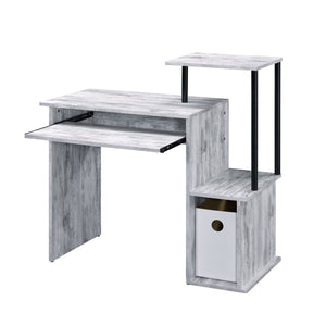 English Elm Antique White And Black Computer Desk With Keyboard Tray - Compact, Stylish Workspace Solution B062P184546