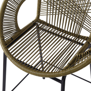 English Elm Christopher Knight Home® - Ferrara Outdoor Faux Wicker Barstool Set of 2 — Ergonomic PE Rattan Seating with Iron Frame, Durable Green N775P266222G