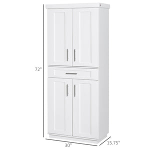 English Elm Kitchen Pantry Freestanding Storage Cabinet 72 Inch Tall Grey Adjustable Shelves T3971S00026