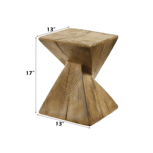 English Elm Zahi Oak Accent Table — Eco-Friendly Fiber Concrete, Rustic-Modern Organic Texture, Sturdy Style B2726P248606