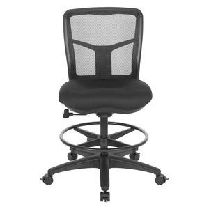 OSP Home Furnishings Progrid® Mesh Drafting Chair Ergonomic Breathable Back Lumbar Support for Standing Desks 92583-30