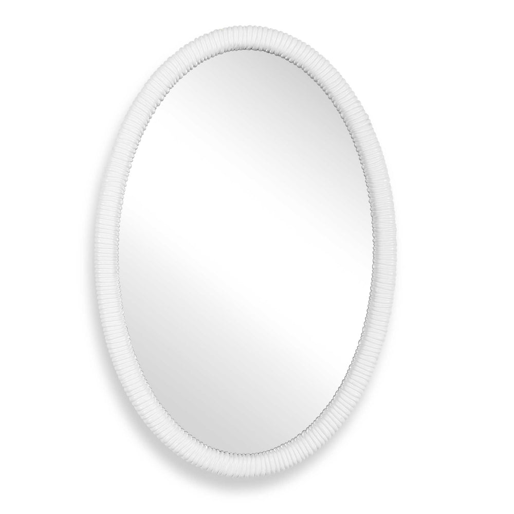 Uttermost Uttermost Matte White Ribbed Oval Wall Mirror Modern Textural Accent for Any Room 08301