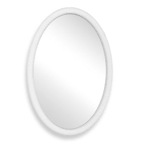 Uttermost Uttermost Matte White Ribbed Oval Wall Mirror Modern Textural Accent for Any Room 08301