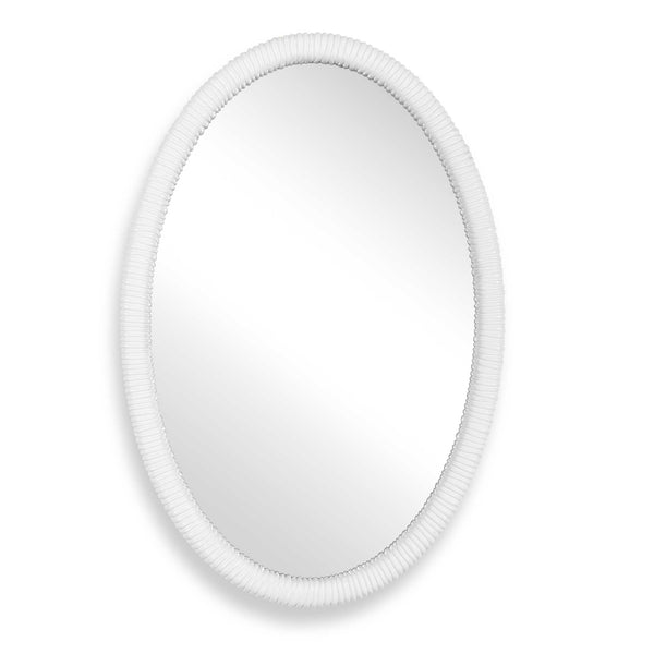 Uttermost Uttermost Matte White Ribbed Oval Wall Mirror Modern Textural Accent for Any Room 08301