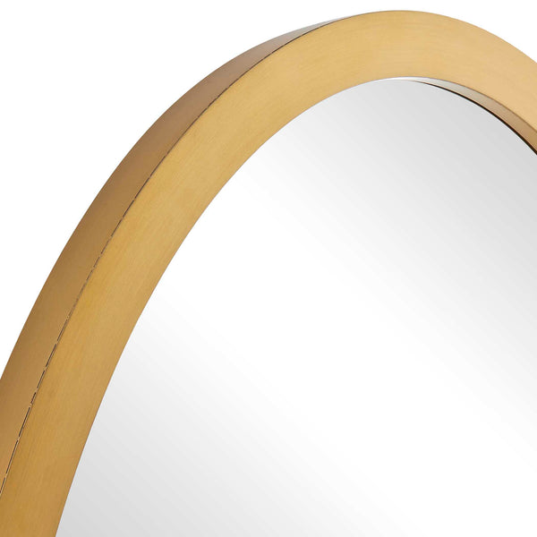Uttermost Elstree Beveled Oval Wall Mirror with Antique Brass Stainless Steel Frame