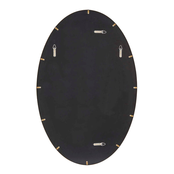 Uttermost Elstree Beveled Oval Wall Mirror with Antique Brass Stainless Steel Frame