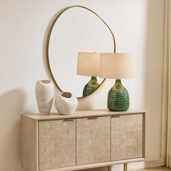 Uttermost Organic Sculptural Wall Mirror with Antique Brass Stainless Steel Frame