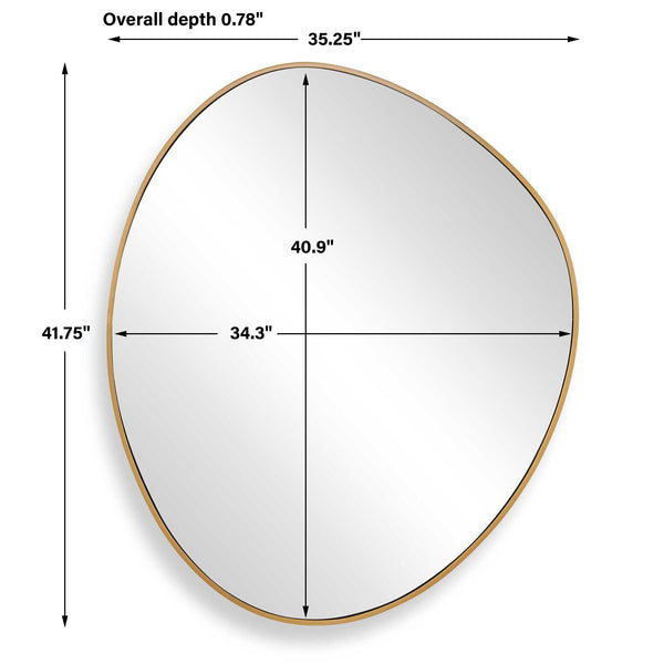Uttermost Organic Sculptural Wall Mirror with Antique Brass Stainless Steel Frame