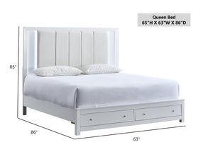 English Elm Burlington Faux Leather Queen Platform Bed with Led Backlit Headboard and Storage Drawers B078S00672