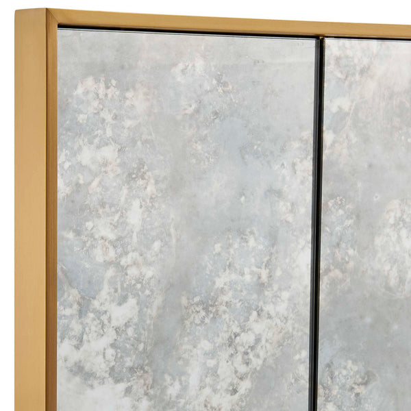 Uttermost Rally Antiqued Brass Stainless Frame Oversized Wall Mirror for Entryways
