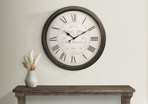 English Elm Clocks, 30" Round Oversized Wall Clock In Brown - Timeless Design With Quiet Quartz Movement B2710P287069