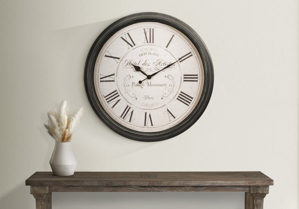 English Elm Clocks, 30" Round Oversized Wall Clock In Brown - Timeless Design With Quiet Quartz Movement B2710P287069