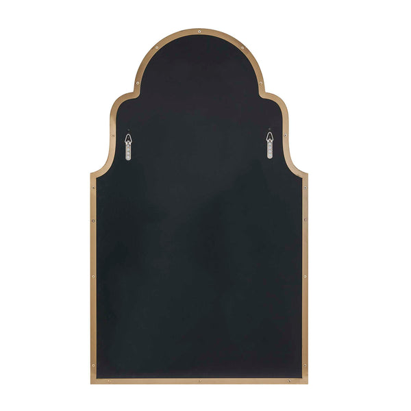 Uttermost Brayden Arched Wall Mirror with Antique Brass Steel Frame for Entryways