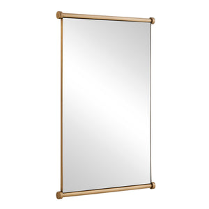 Uttermost Scroll Inspired Antique Brass Stainless Steel Rectangular Wall Mirror