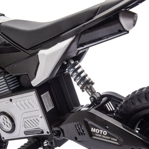 English Elm 24v Kids Electric Motocross Motorcycle 200w Hub Motor Suspension Led Bluetooth Audio Black W1578P225053