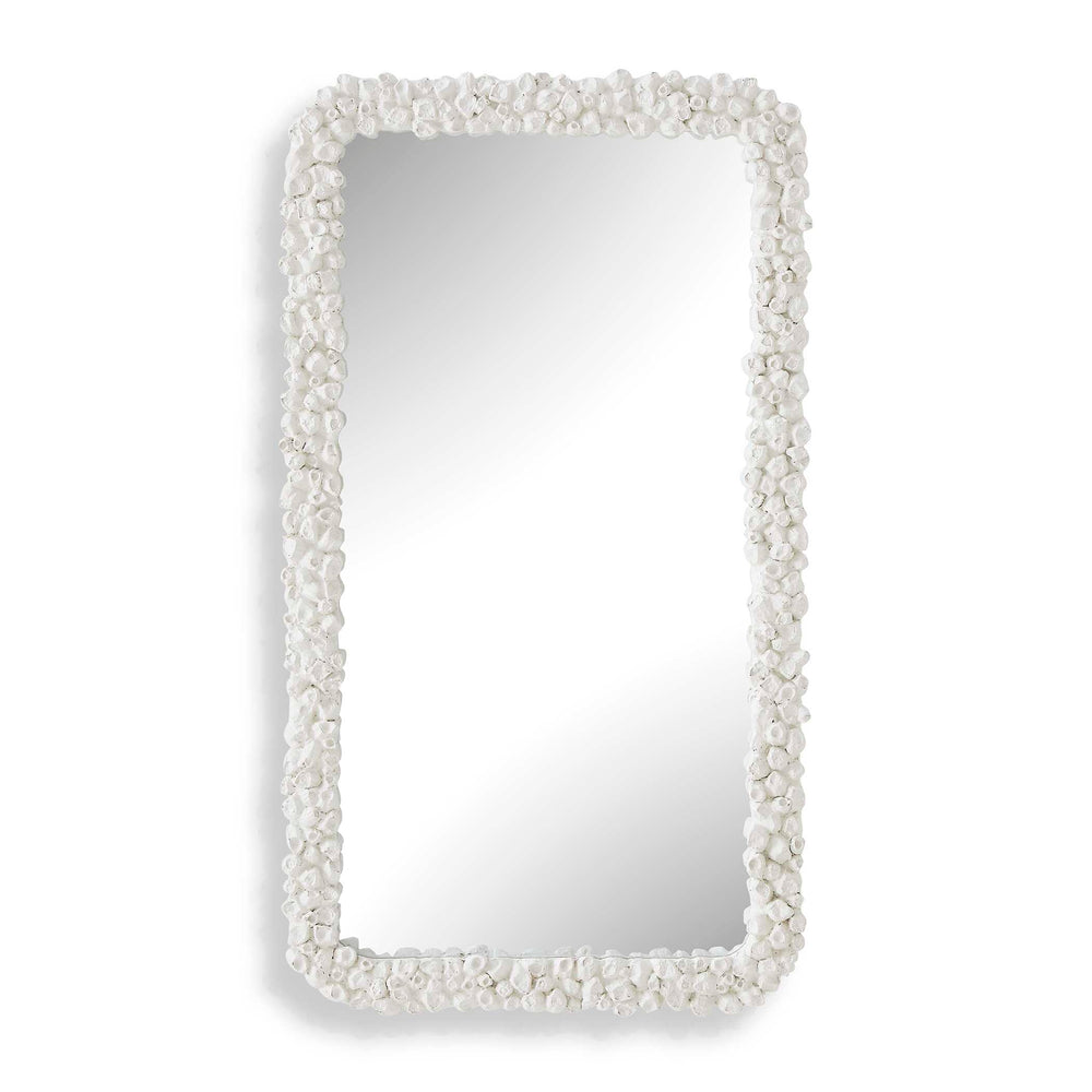Uttermost Uttermost Barnacle Coastal Rectangular Wall Mirror with Textured White Frame Decor 08314